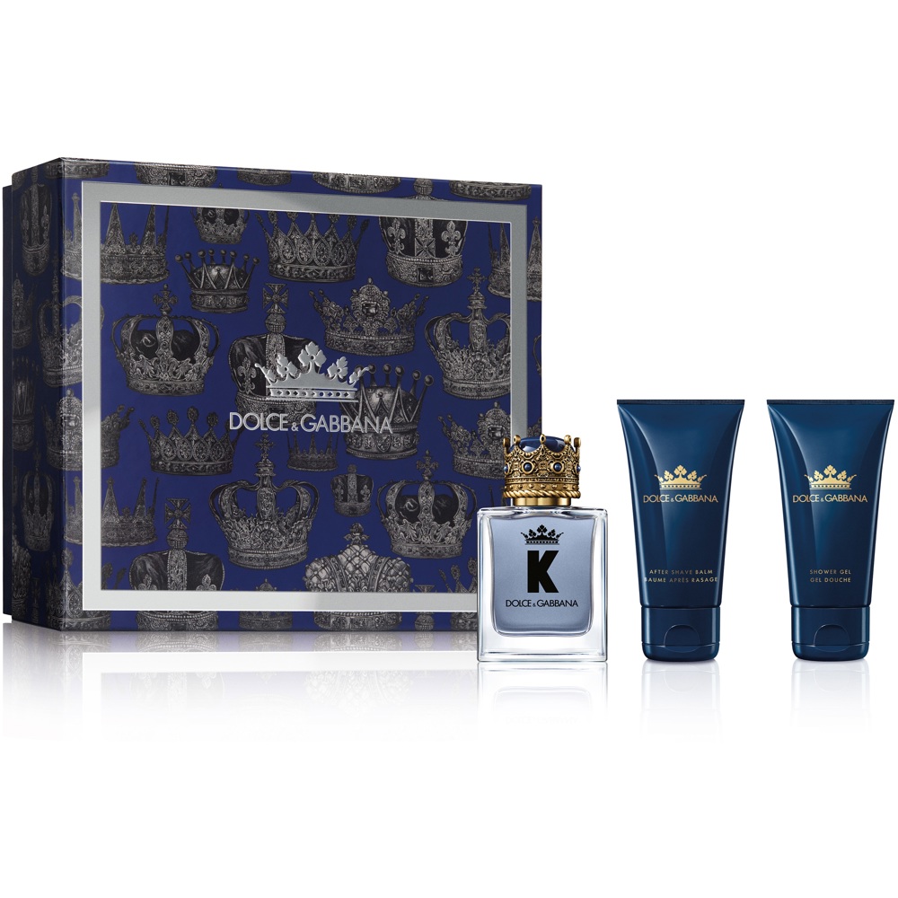K By Dolce & Gabbana Gift Set, EdT 50ml + Aftershave Balm 50ml + Shower Gel 50ml