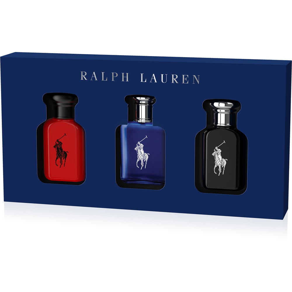 World of Polo Gift Set 2022, Red/Blue/Black EdT 3x40ml