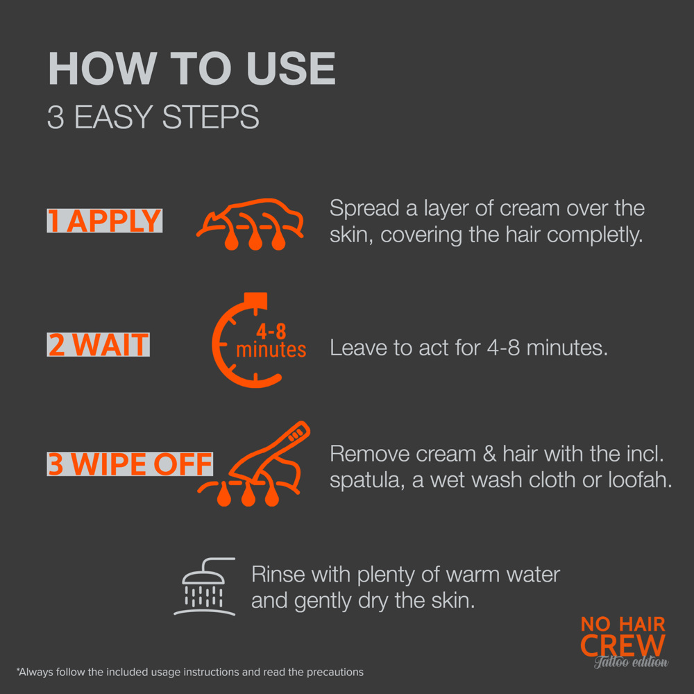 No Hair Crew Tattoo Hair Removal Cream, 150ml