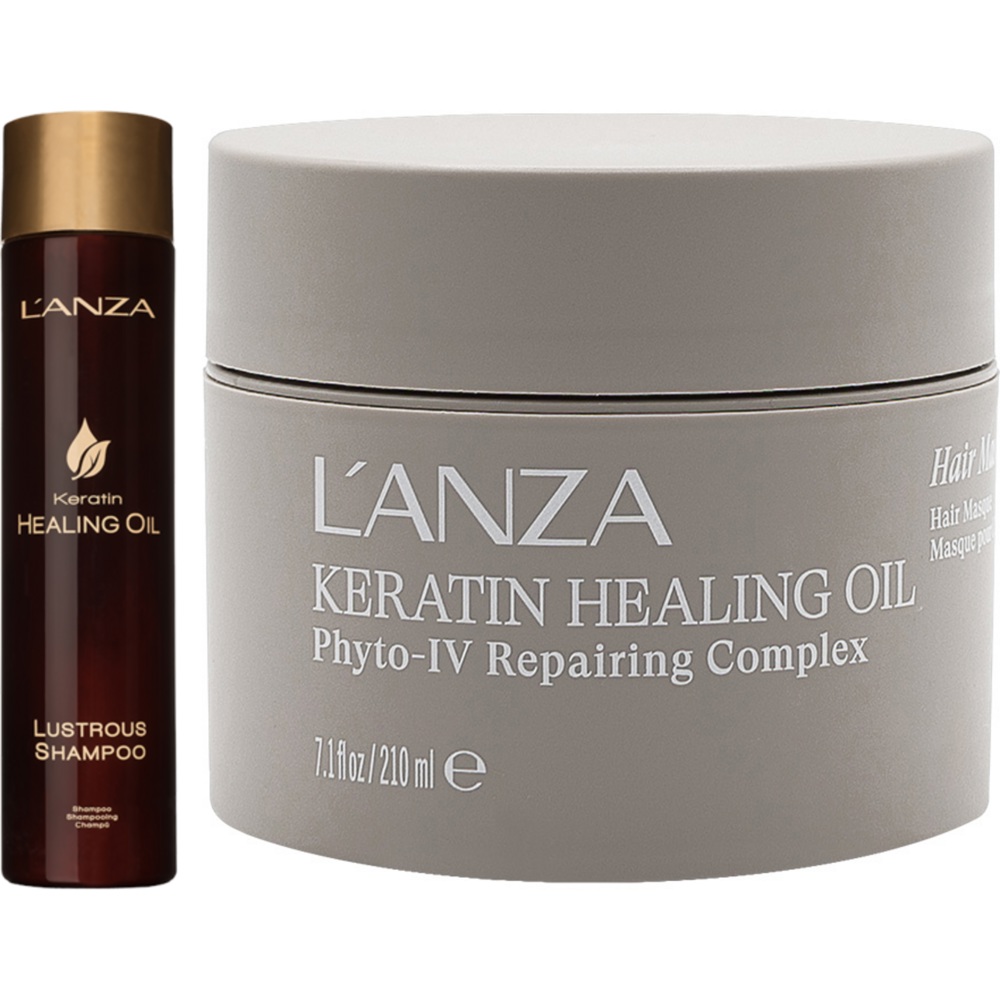 Keratin Healing Oil Intensive Hair Masque 210ml + Lustrous Shampoo 300ml