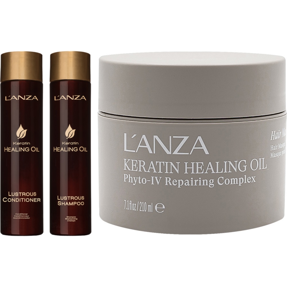 Keratin Healing Oil Lustrous Shampoo 300ml + Conditioner 250ml + Intensive Hair Masque 210ml