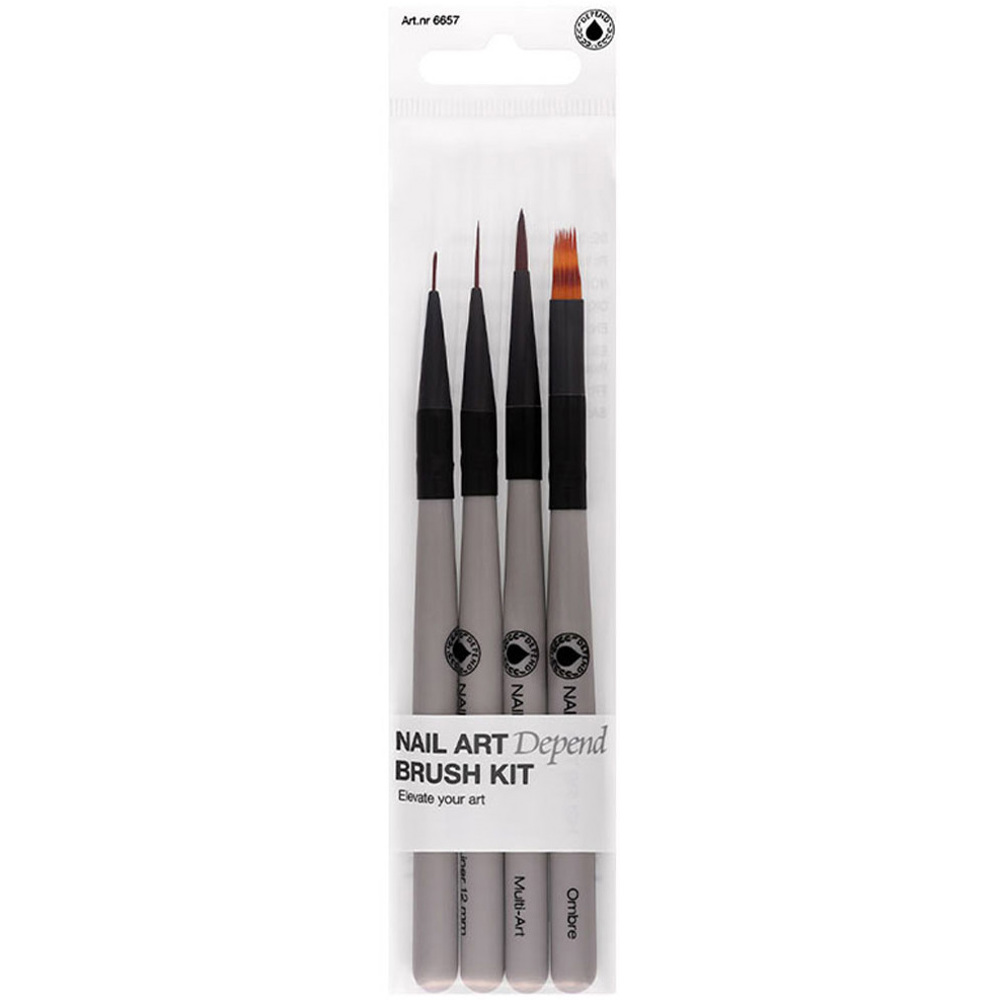 Nail Art Brush Kit, 4-Pack