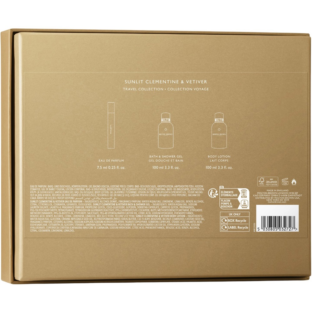 Clementine & Vetiver Travel Gift Set, EdP 7,5ml + Shower Gel 100ml + Body Lotion 100ml