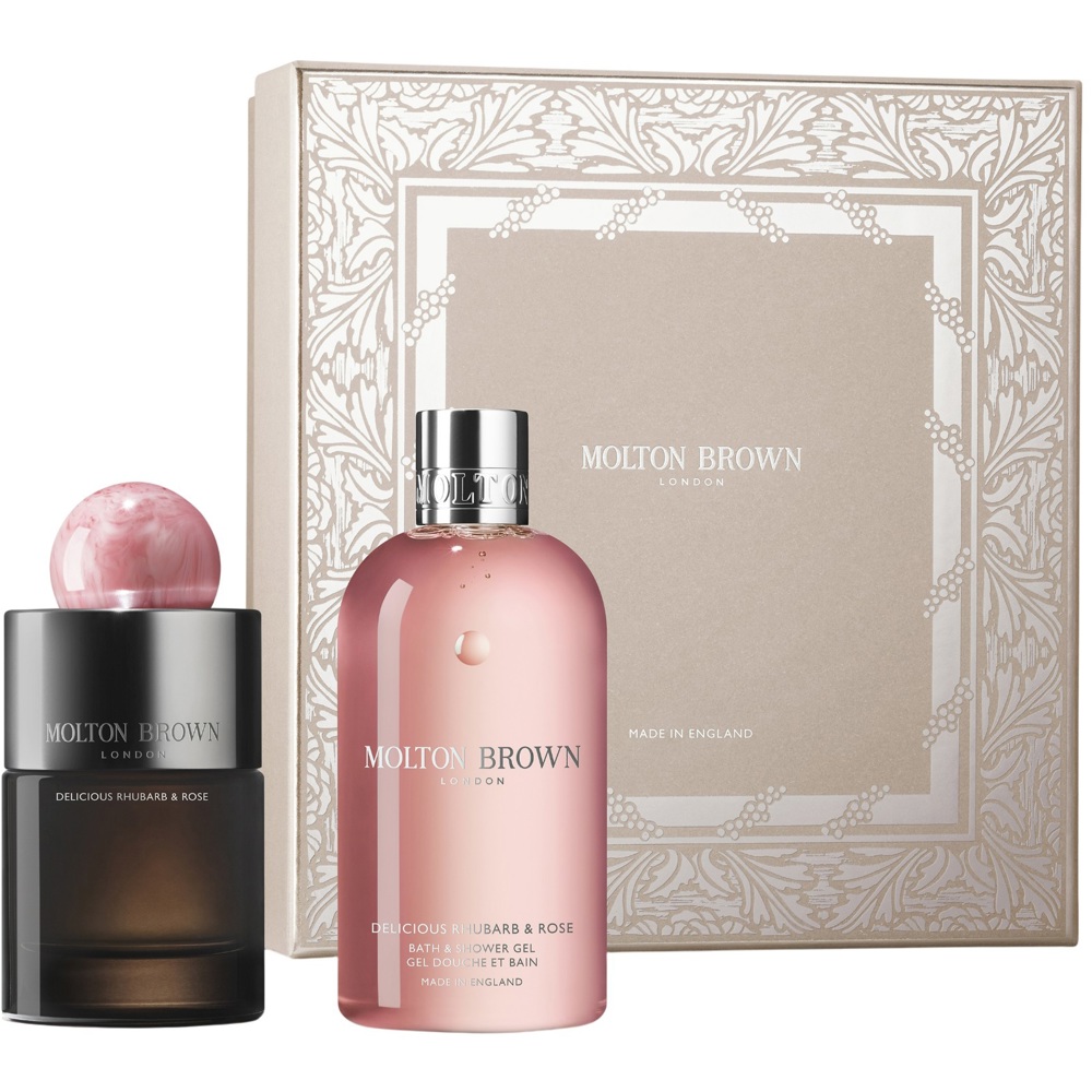 Delicious Rhubarb & Rose Fragrance Gift Set, EdP 100ml + Bath & Shower Gel 300ml