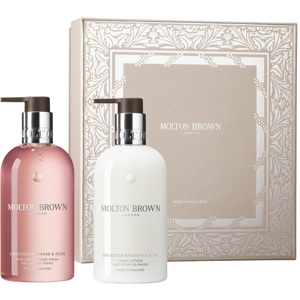 Rhubarb & Rose Hand Care Collection Gift Set, Hand Wash 300ml + Hand Lotion 300ml