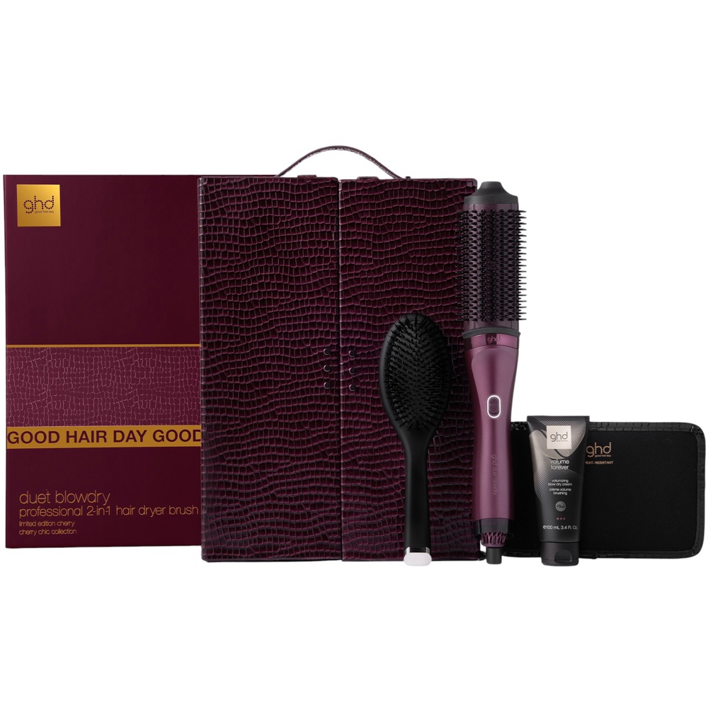 Duet Blow Dry Limited Edition 2-in-1 Hair Dryer Brush, Cherry Chic