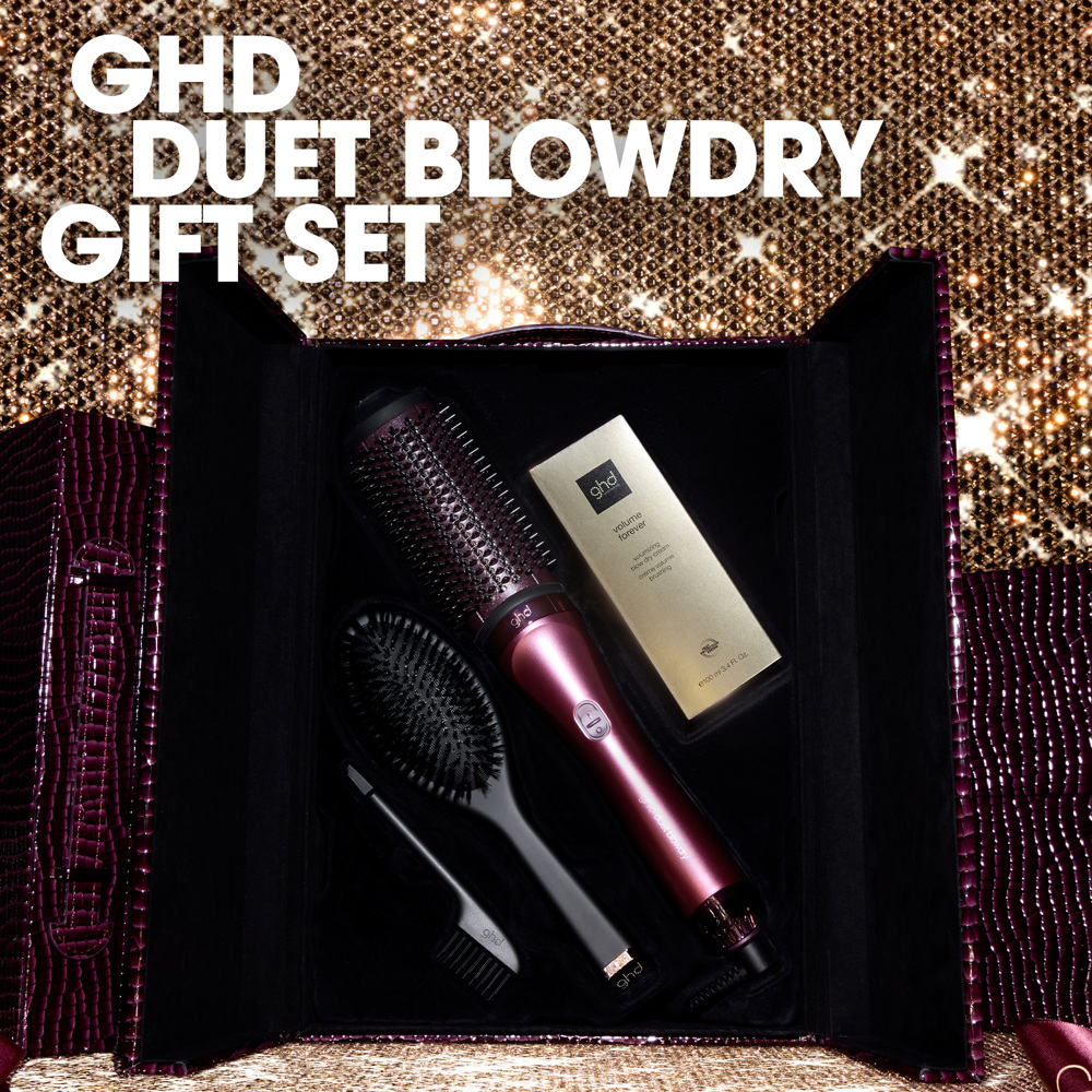 Duet Blow Dry Limited Edition 2-in-1 Hair Dryer Brush, Cherry Chic