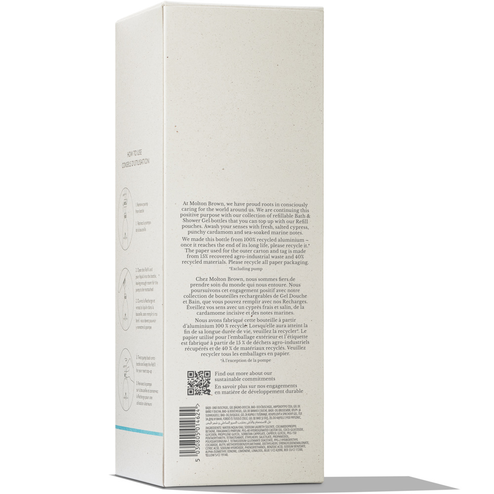 Infinite Bottle Coastal Cypress & Sea Fennel Bath & Showergel, 400ml