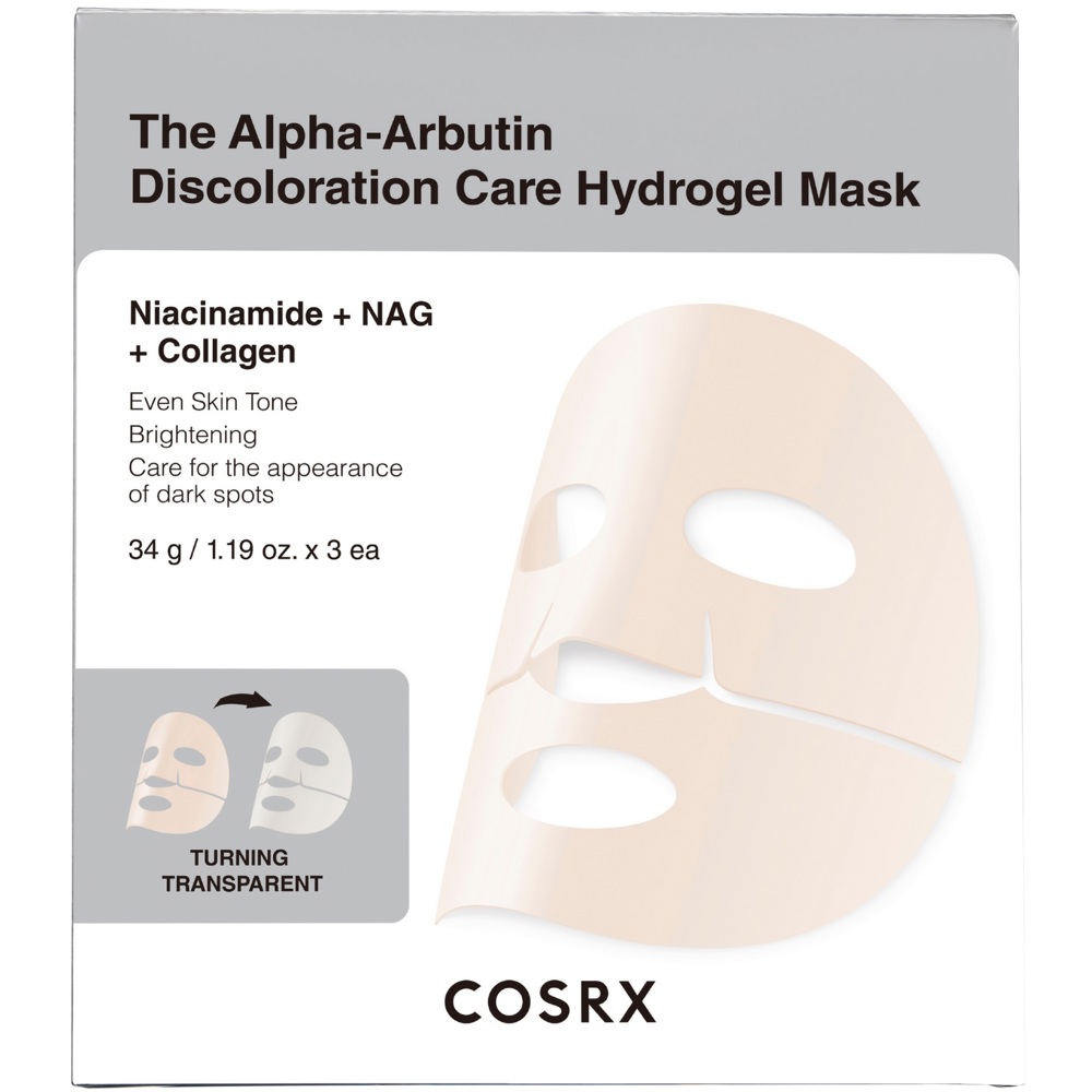 The Alpha-Arbutin Discoloration Care Hydrogel Mask, 3-Pack