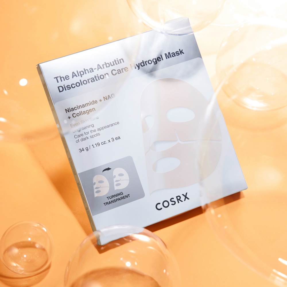 The Alpha-Arbutin Discoloration Care Hydrogel Mask, 3-Pack