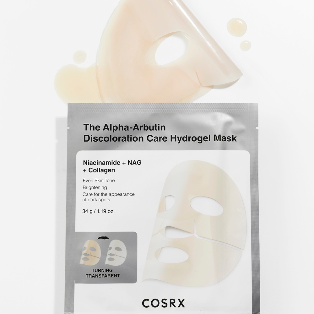 The Alpha-Arbutin Discoloration Care Hydrogel Mask, 3-Pack