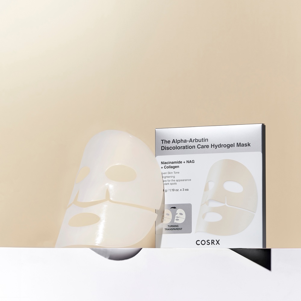 The Alpha-Arbutin Discoloration Care Hydrogel Mask, 3-Pack