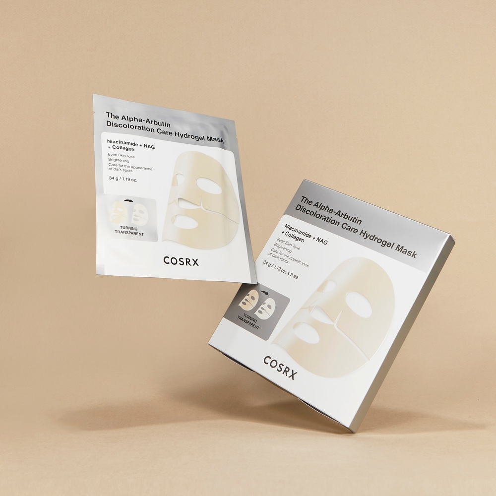 The Alpha-Arbutin Discoloration Care Hydrogel Mask, 3-Pack