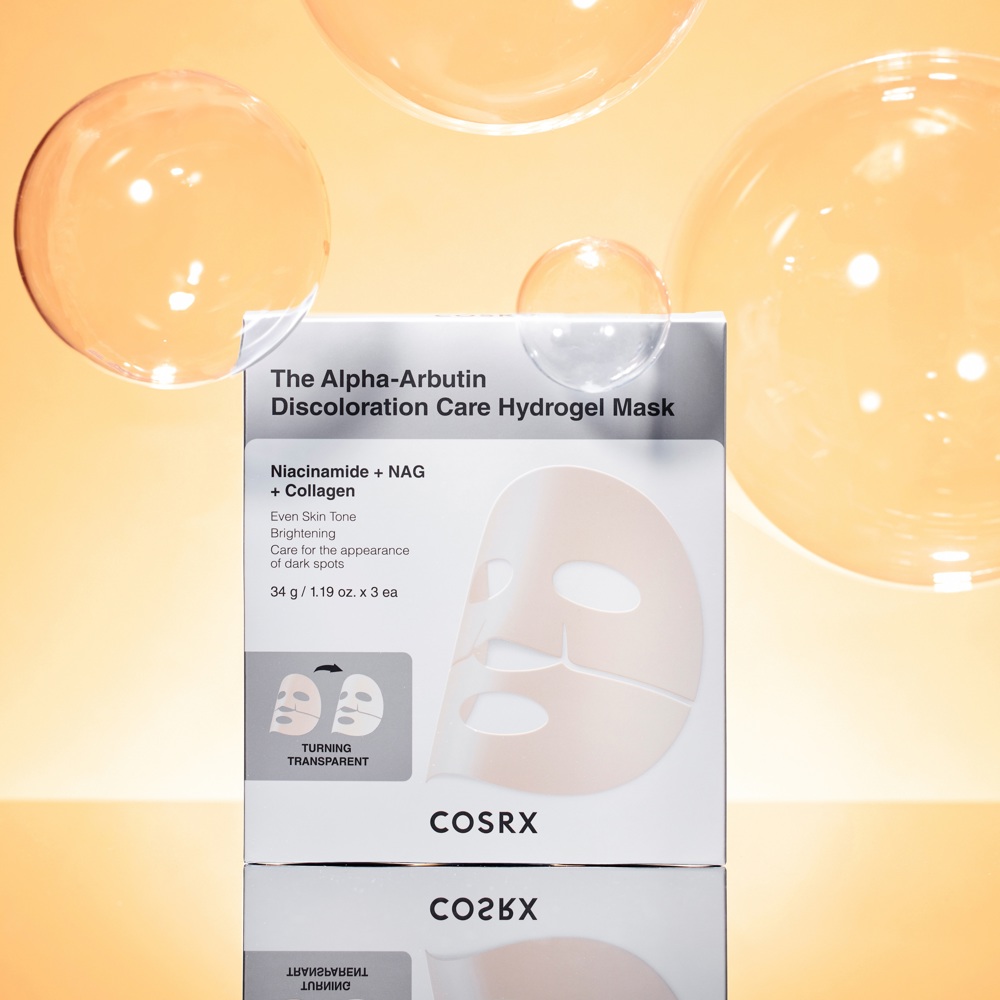 The Alpha-Arbutin Discoloration Care Hydrogel Mask, 3-Pack