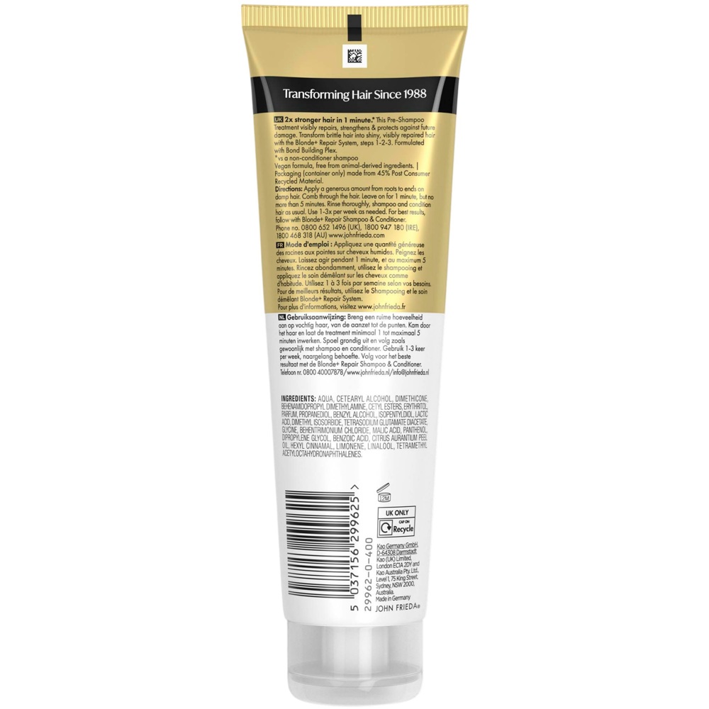 Blonde+ Repair System Pre-Shampoo Treatment, 150ml
