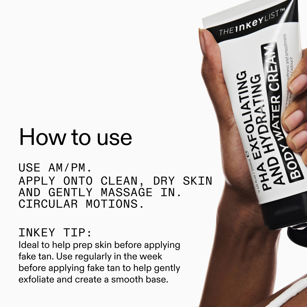 PHA Exfoliating and Hydrating Body Water Cream, 150ml