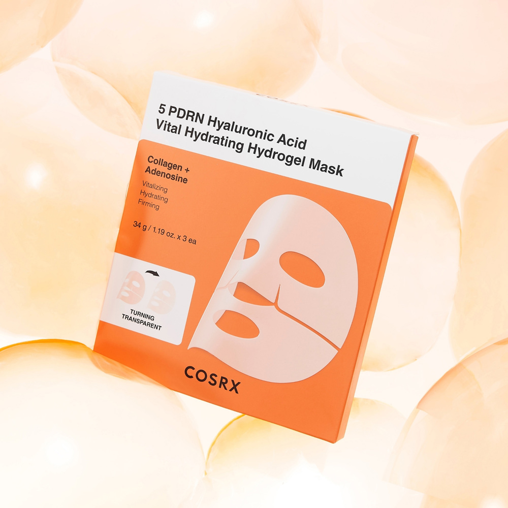 5 PDRN Hyaluronic Acid Vital Hydrating Hydrogel Mask, 3-Pack