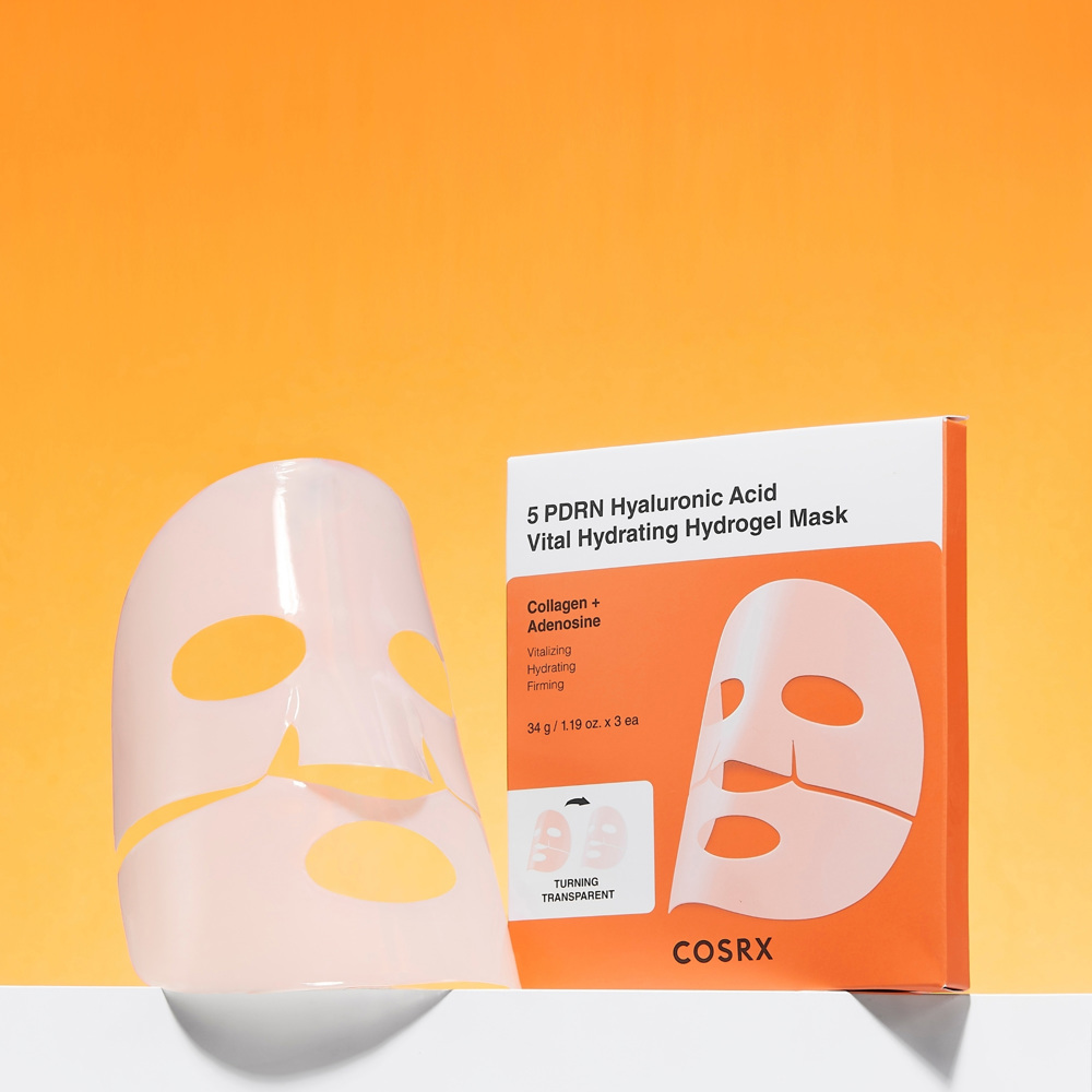 5 PDRN Hyaluronic Acid Vital Hydrating Hydrogel Mask, 3-Pack