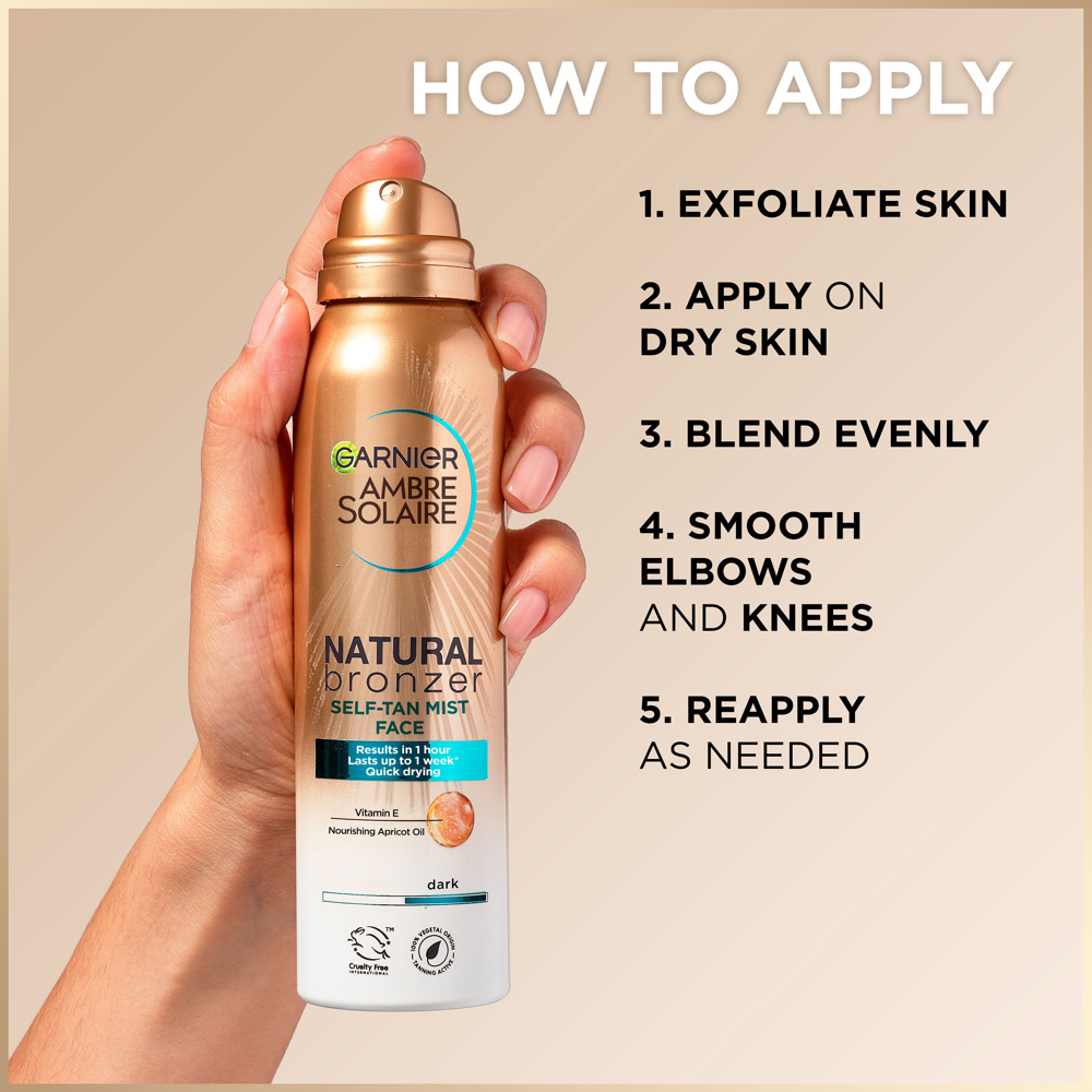 Natural Bronzer Self Tan Mist Face, 75ml