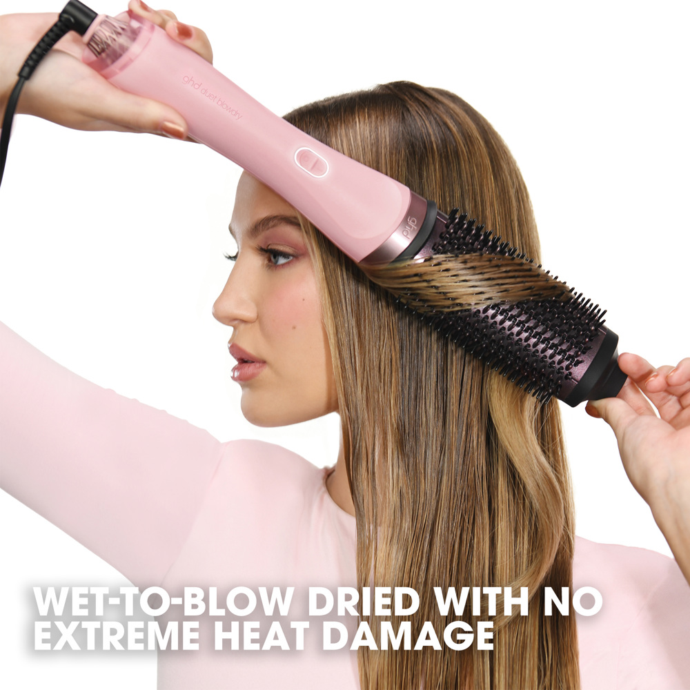 Duet Blowdry Hair Dryer Brush, Limited Edition in Dusted Pink