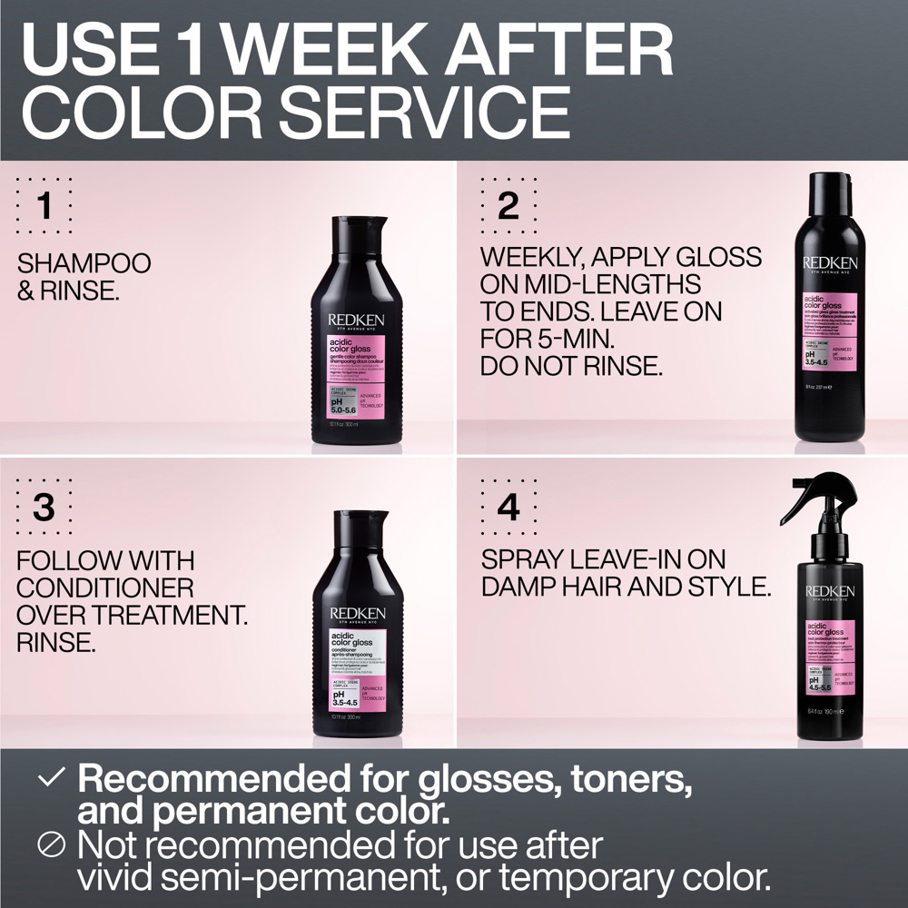 Acidic Color Gloss Glass Gloss Treatment, 237ml