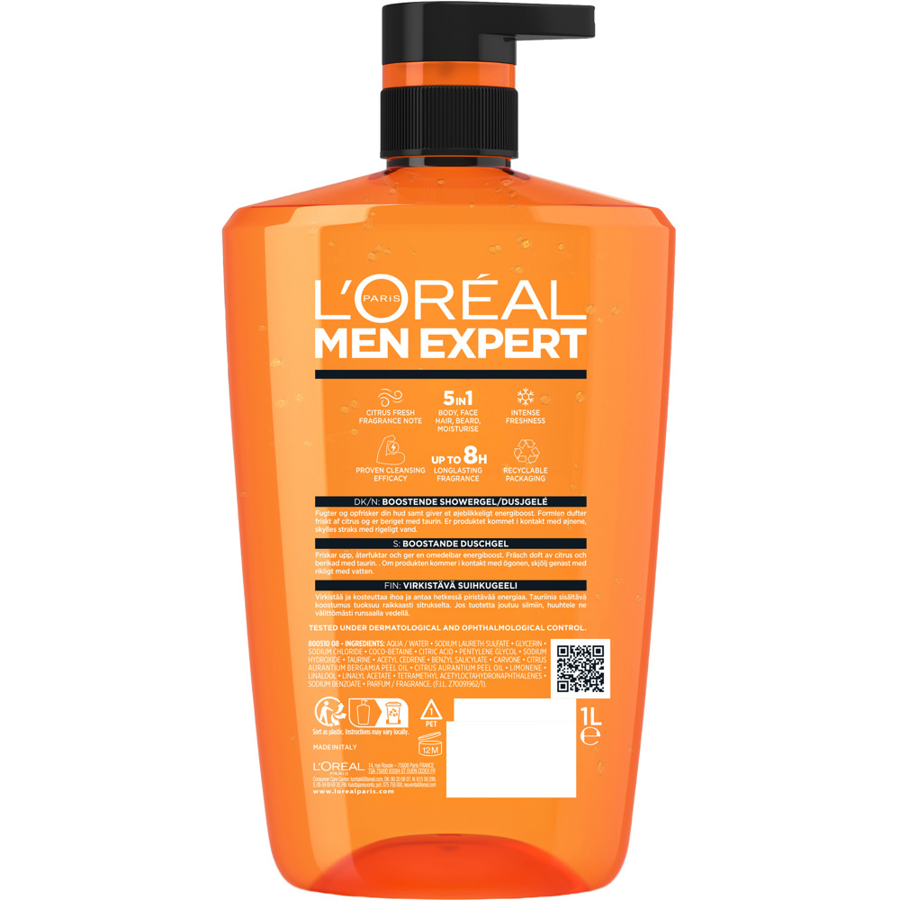 Men Expert Hydra Energetic Wake Up Effect Taurine Shower Gel, 1000ml