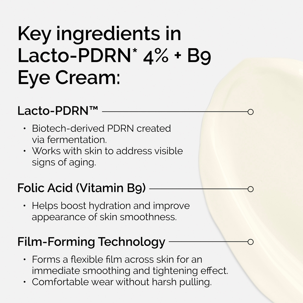 Lacto-PDRN* 4% + B9 Eye Cream, 15ml