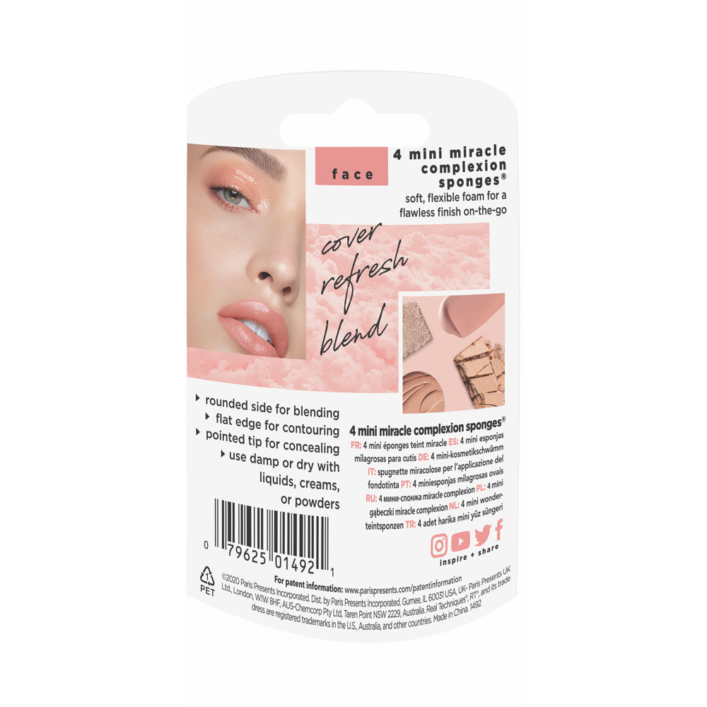 Mini Miracle Complexion Sponge, 4-Pack